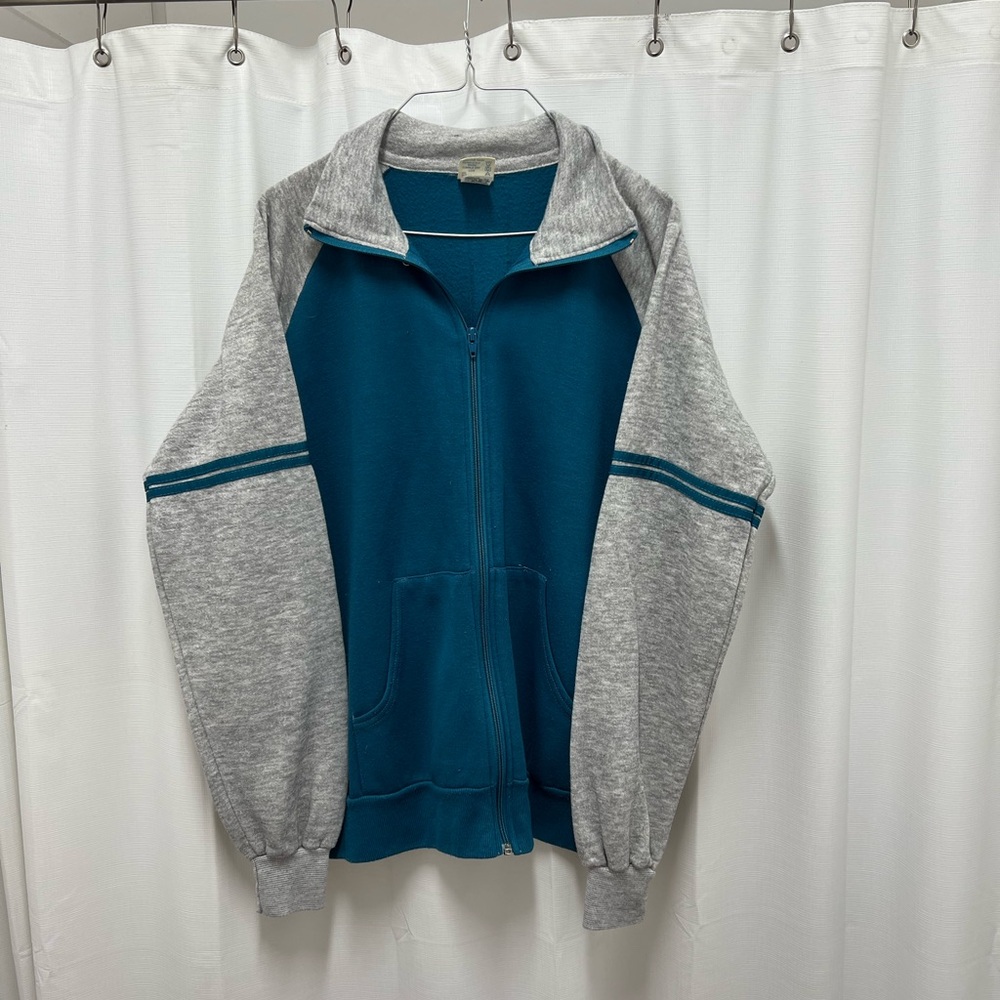 Men's blue and Gray Zip Sweater